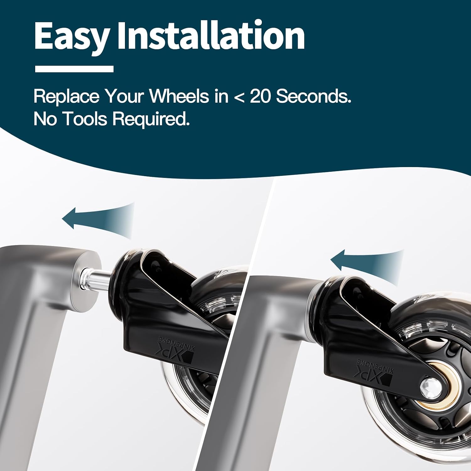 Office ChairWheels - Replace Smooth and Durable Rubber Universal Wheels Heavy Duty Wheels - Suitable for Hardwood Flooring and Carpet -5-Piece Set
