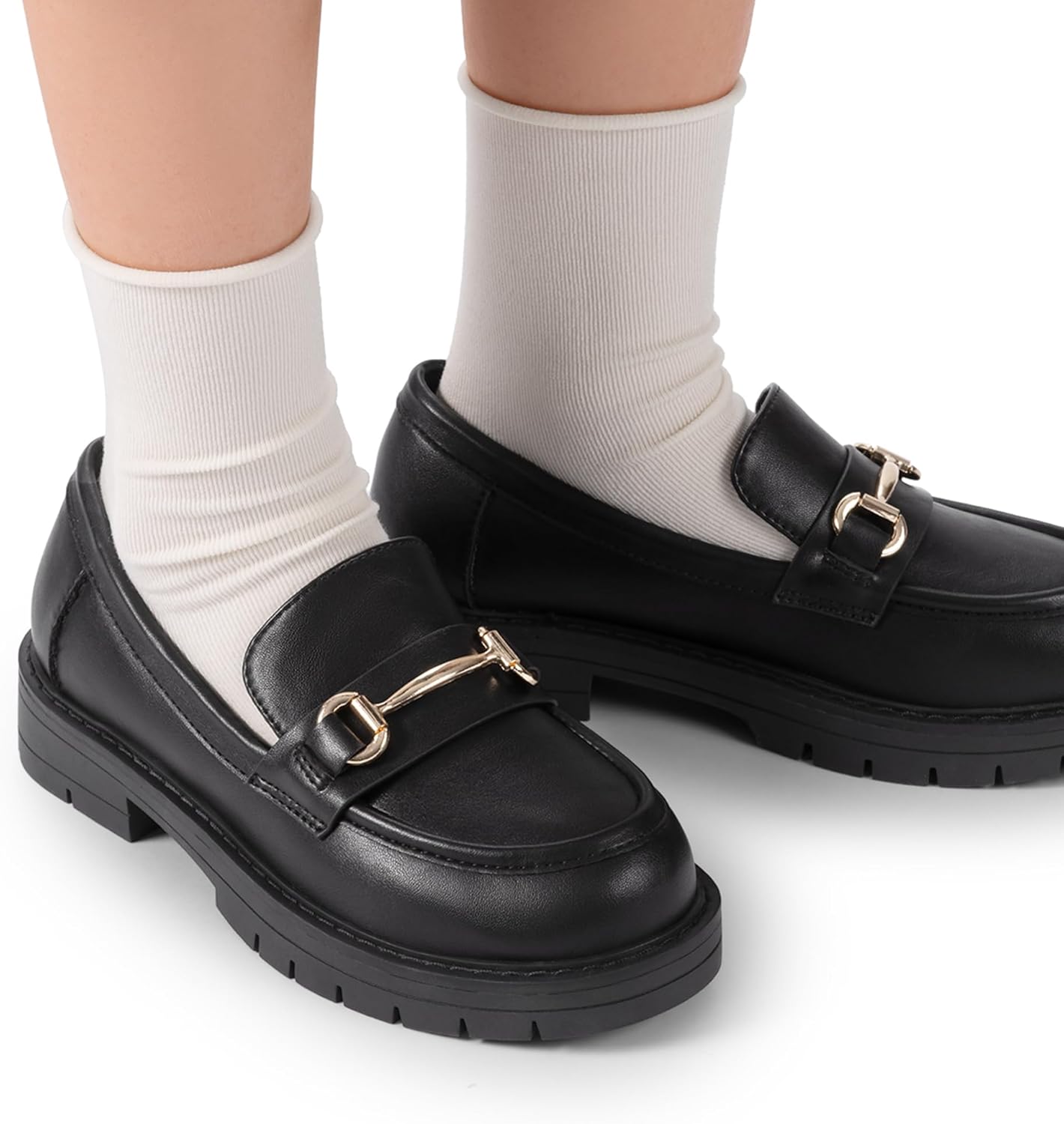 DREAM PAIRS Girls Loafers Chunky Platform Slip On Loafers School Uniform Dress Shoes - Image 6