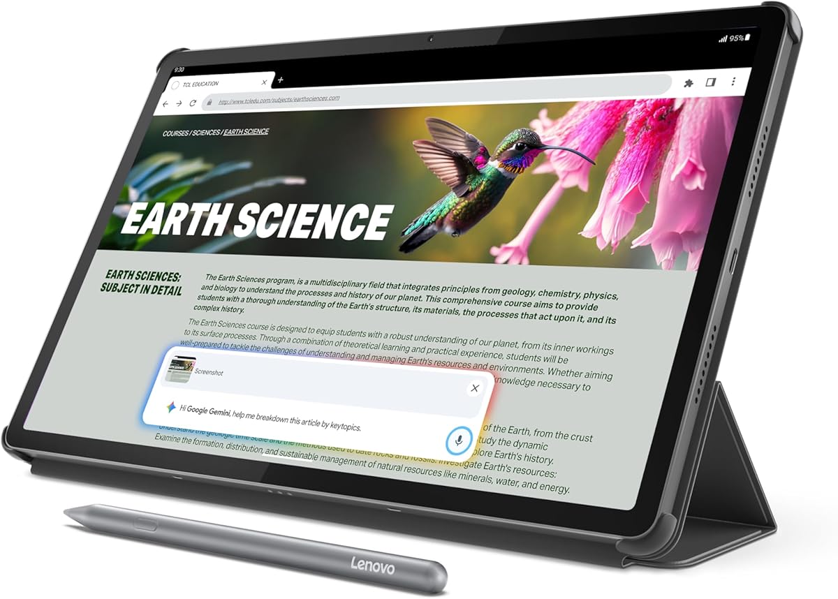 Amazon.com : Lenovo Idea Tab Pro with Google Gemini - Student Tablet - 12.7” 3K LCD Display - 8 GB Memory - 128 GB Storage - MediaTek Dimensity 8300 - Includes Pen and Folio Case : Electronics