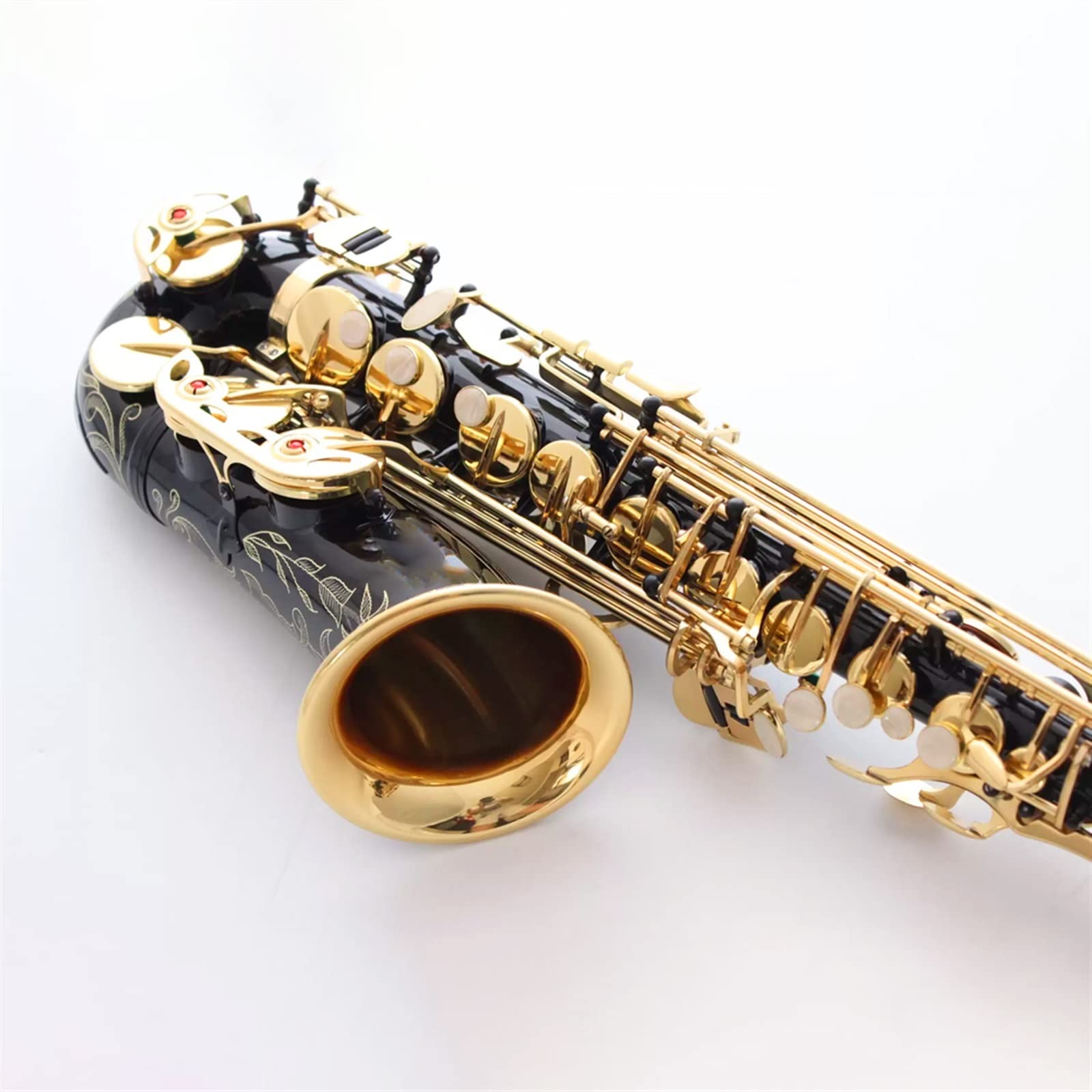 Saxofones Saxofón Alto E-Flat Gold Key Patrón De Tallado A Mano Saxofón Profesional Instrumento