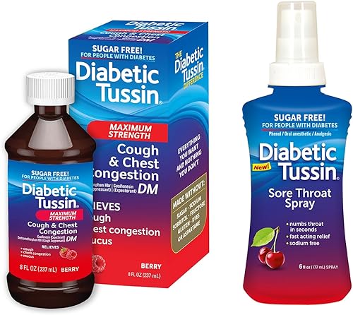 Miniatura 8 de Diabetic Tussin DM Maximum Strength - Jarabe líquido para la tos y la congestión del pecho seguro para diabéticos sabor a bayas 8 onzas líquidas