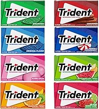 Tridant Mystery Gum Pack – Get Any 3 Flavors Out of 8 (Spearmint, Original, Peppermint, Island Berry, Watermelon Twist, Tropical Twist, Cinnamon, Bubblegum)