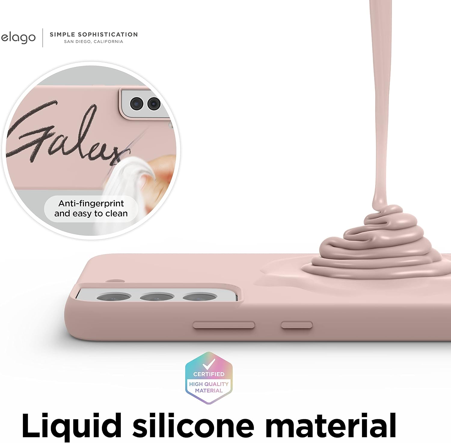 elago Compatible with Samsung Galaxy S22 Case - Liquid Silicone Case, Full Body Screen Camera Protective Cover, Shockproof, Slim Phone Case, Anti-Scratch Soft Microfiber Lining, 6.1 inch (Sand Pink)