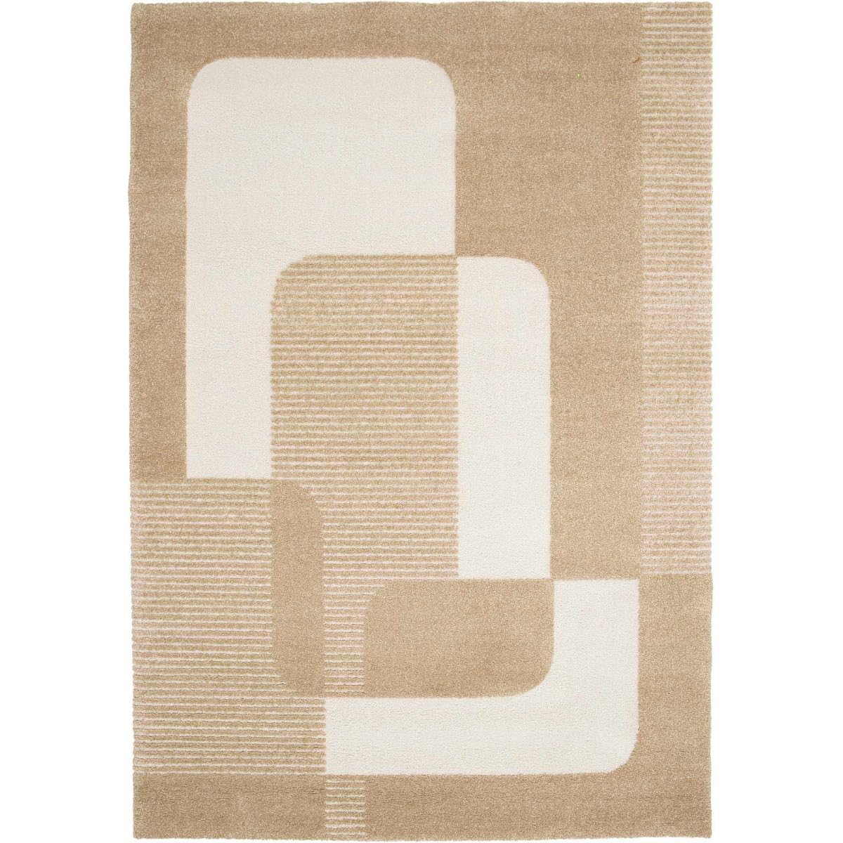 Thedecofactory Tapis Doux à Relief Moderne Graphique Beige 160x230