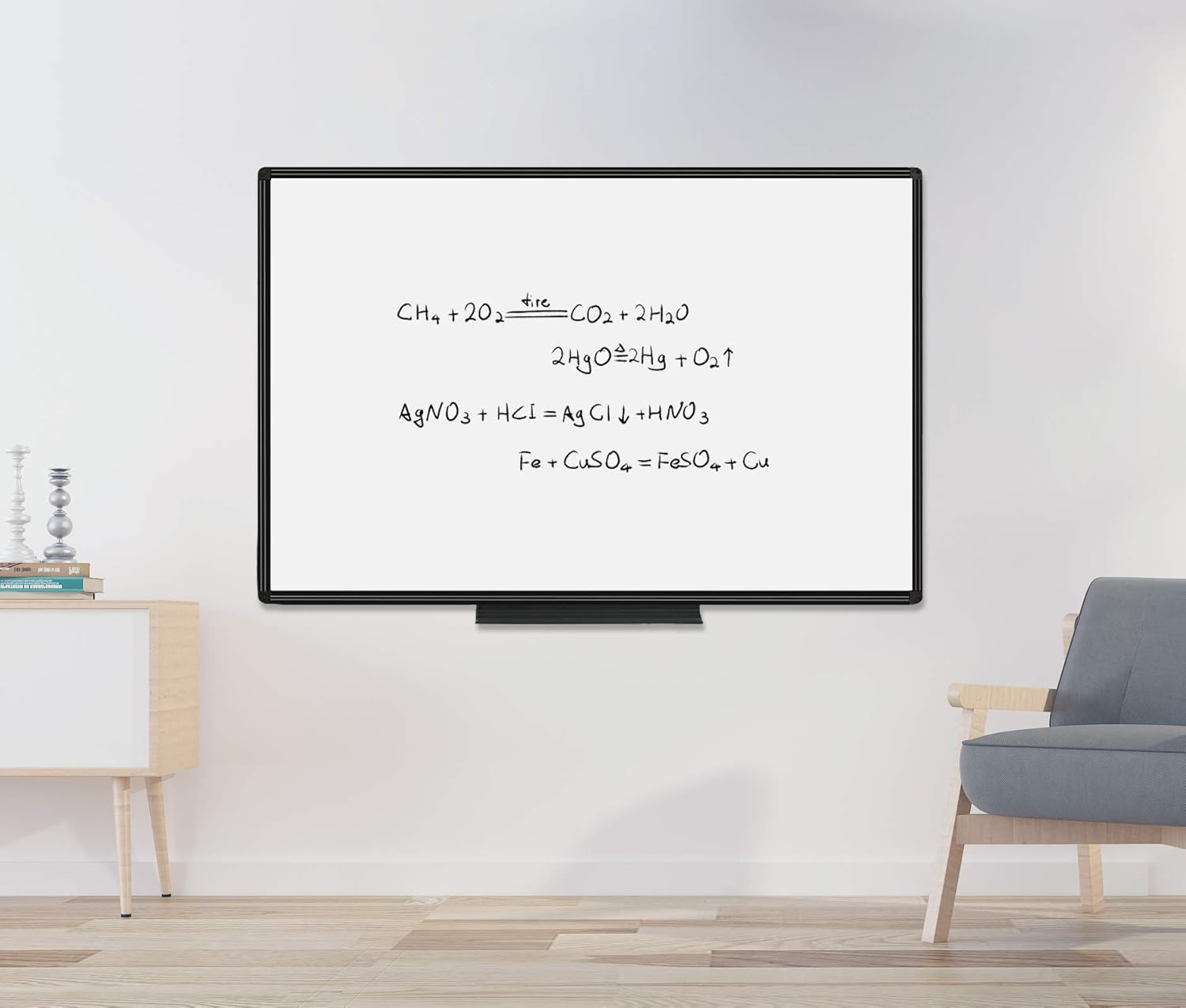 VIZ-PRO Magnetic Dry Erase White Board, 36 X 24 Inches, Black Aluminium Frame : Office Products