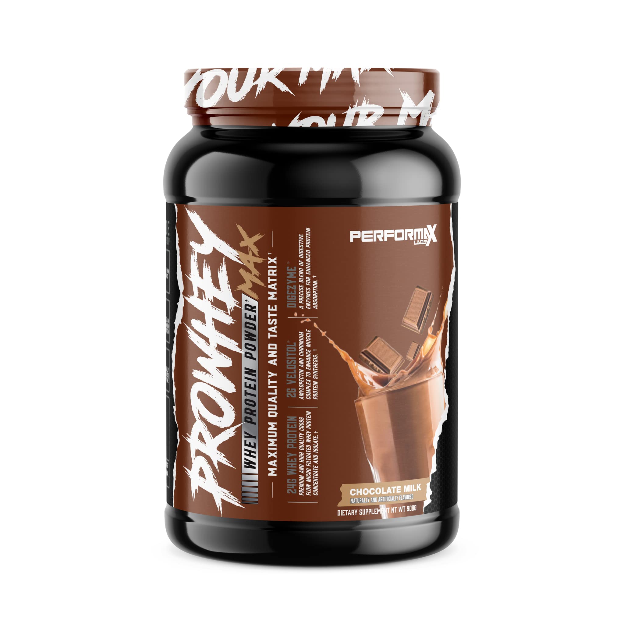 ProWhey Max Whey Protein Powder | Maximum Quality and Taste | 24g Protein with Added Digestive Enzymes | Delicious Flavors (Chocolate Milk, 2 Pounds)