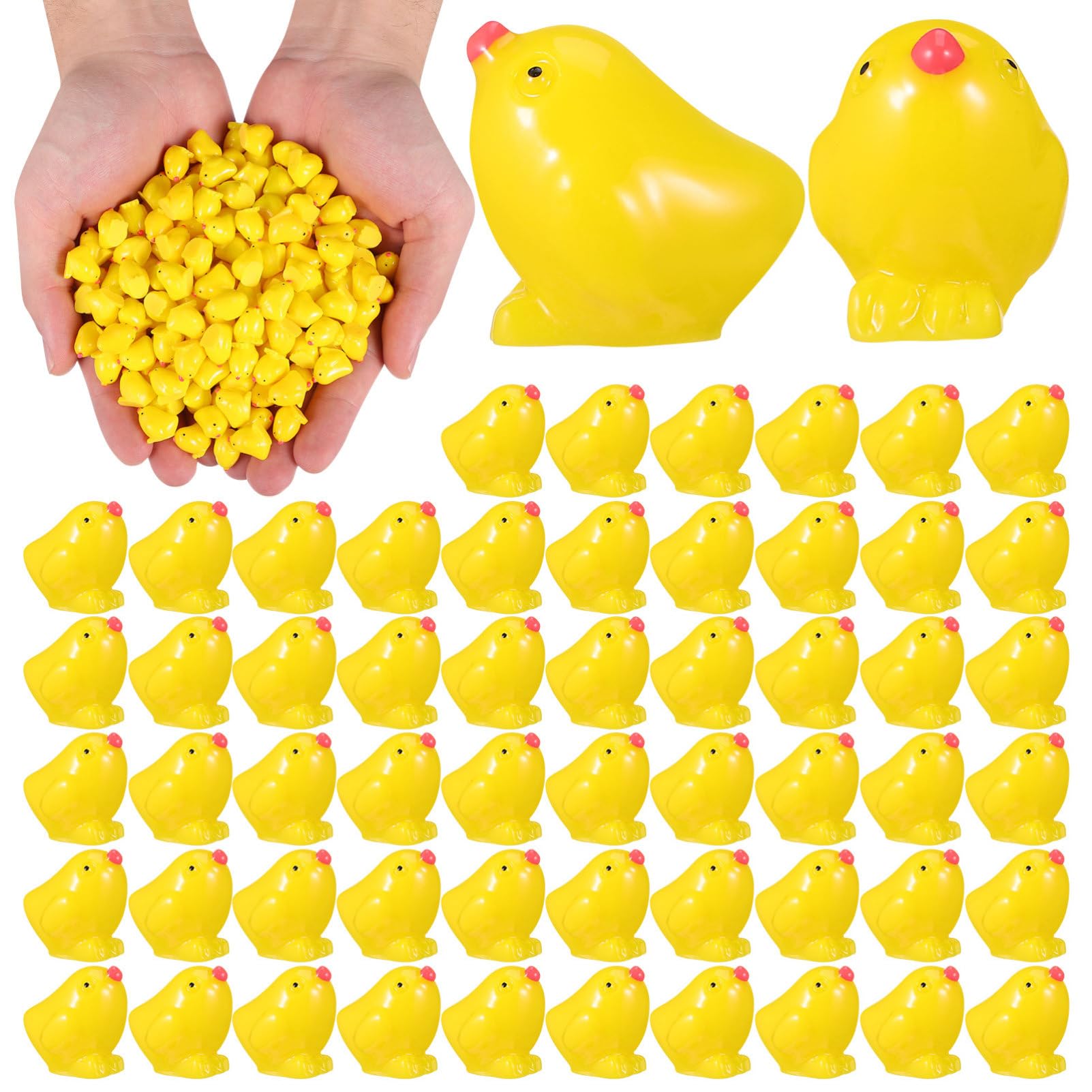 Accessoire de jardin et jouet de maison de poupée mini-poulets résine