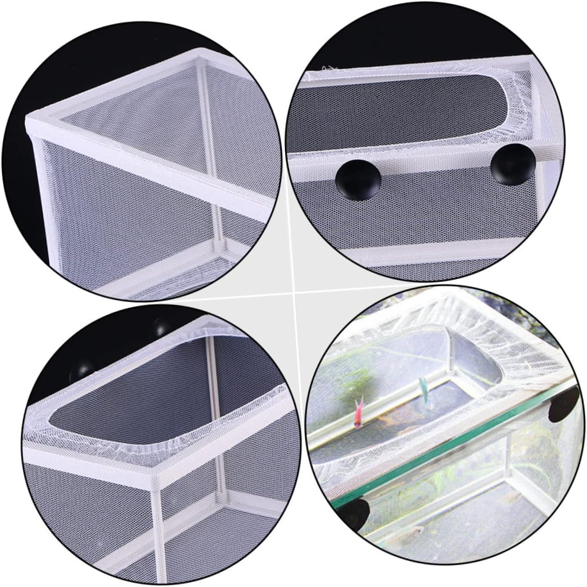 Happyyami 3pcs Fish Breeding Net Incubator Cup for Aquarium Safe Mesh Hatchery for Fry and Fish Easy to Assemble and Practical Breeder Box