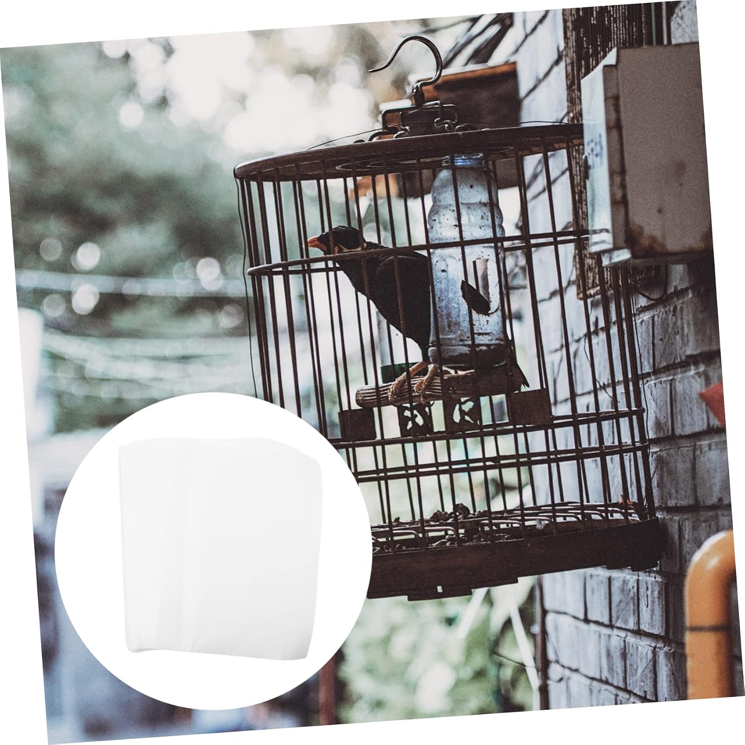 COLLBATH 100Pcs Bird Cage Disposable Liners Absorbent Paper Pads for Parrot Pet Cages Non Woven Cushion Leak Design for Easy Cleaning and