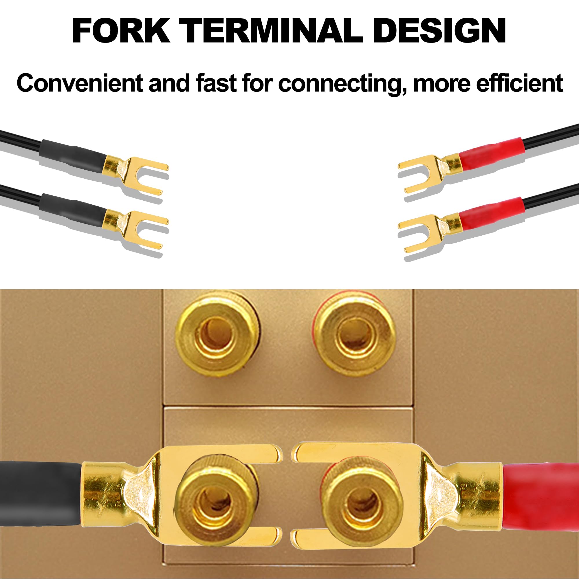 Tertullus 8 stuks BFA banaanstekker, luidsprekers, vergrendelbare schroefbaar, 24K verguld, maat 4 mm, voor Hi-Fi AV-ontvanger, stereo, thuisbioscoop, radio