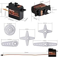 Vista 7 de 2 piezas 17G RC Micro Servo, impermeable RC Mini servo Digital Motor con servo bocina 25T para 1/18 1/16 1/14 RC tanque barco helicóptero avión