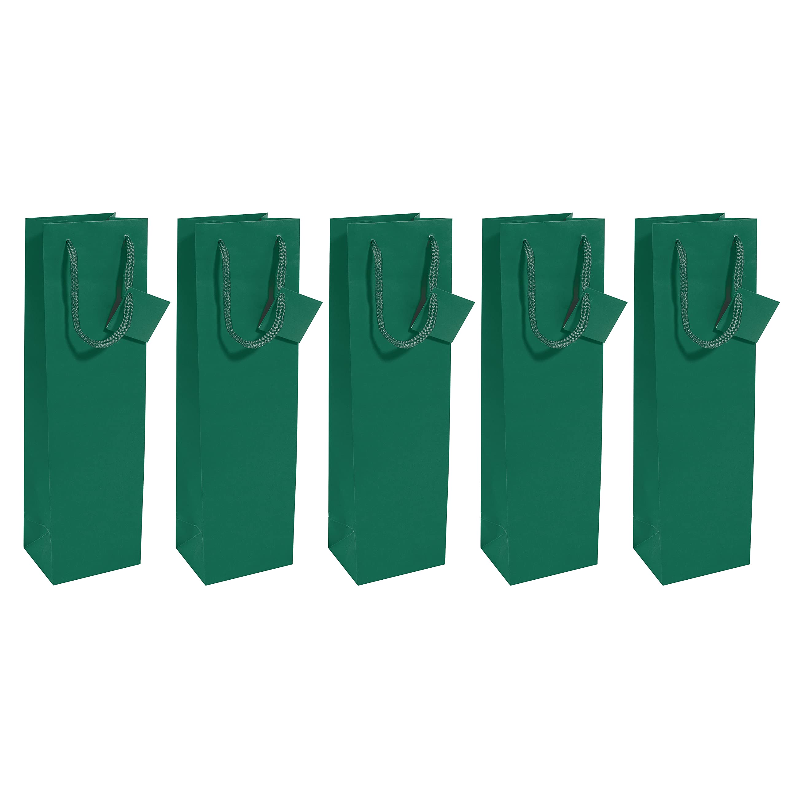 SIGEL GT502 Gift bags, for bottles 35 x 10 cm, matte, dark Green, 5 Pieces, 1 count (Pack of 5)