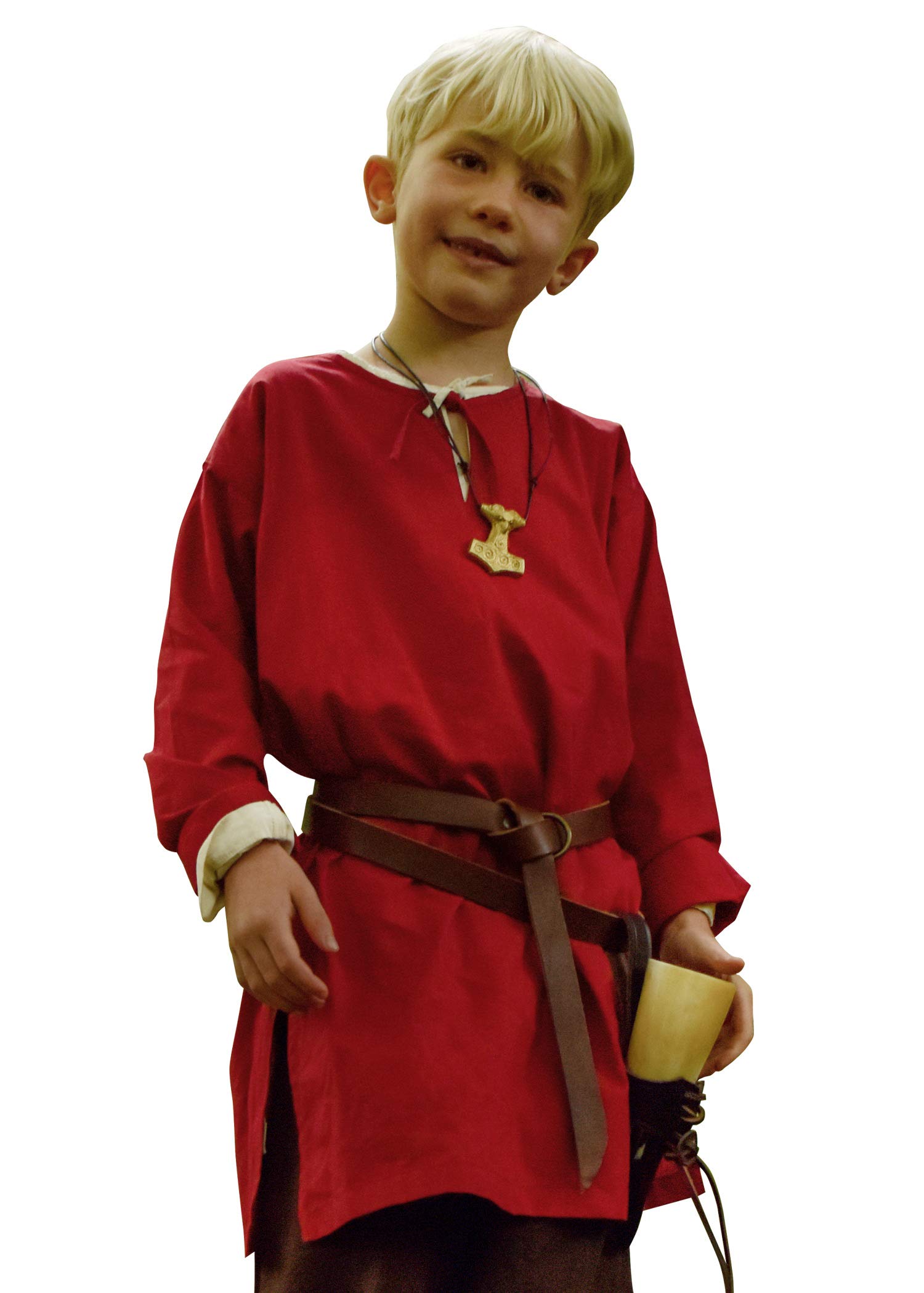 Battle Merchant Simple Kids Tunic Arn for Boys and Girls (Red/164)