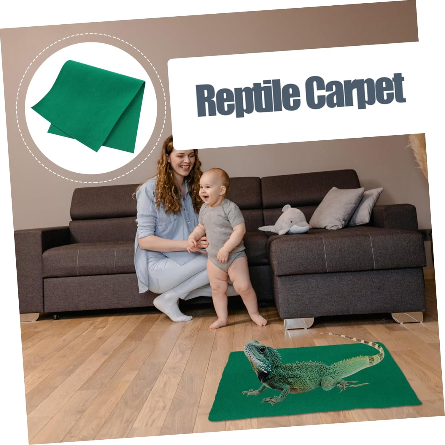 VANZACK Reptile Carpet Liner for PET Cage Soft Polyester Fiber Substrate Mat for Turtles Lizards and Snakes Non-Slip Easy to Clean Reptile Habitat Accessory