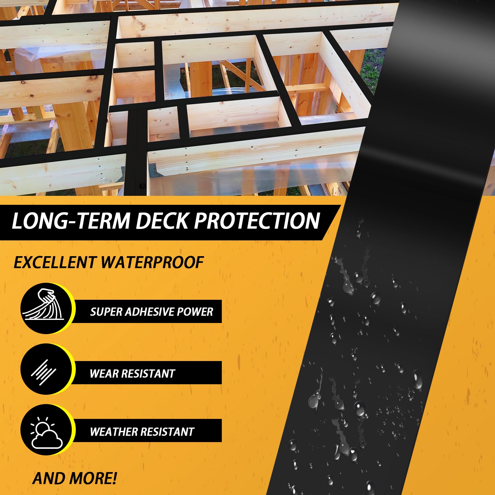 Nastro per travetti da 1 5/8 pollici per decking in butile decking