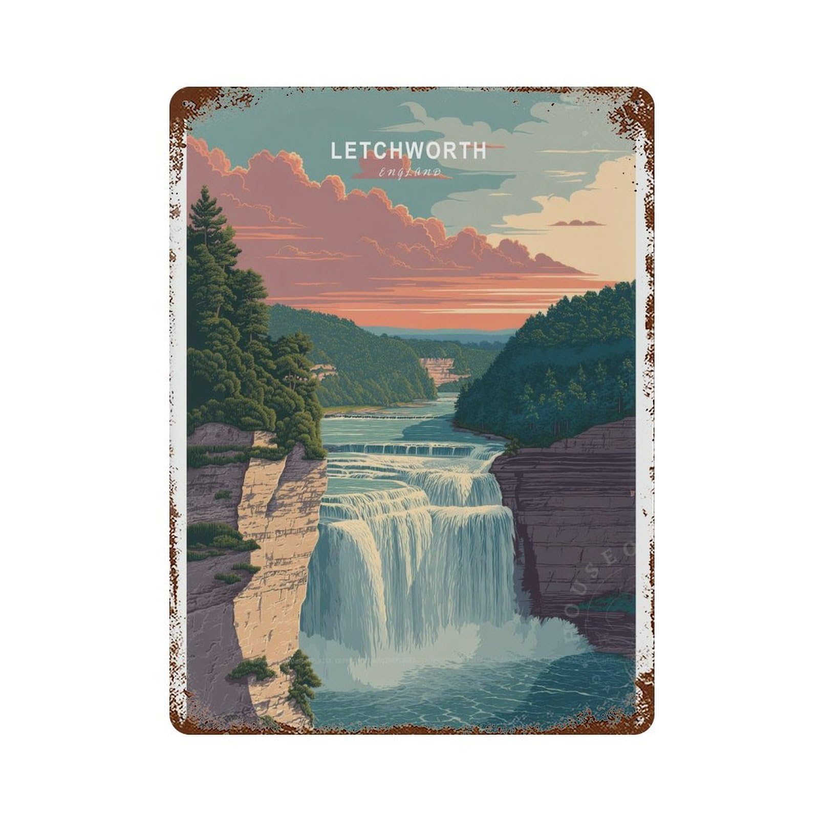 xiaoxiaoshen Letchworth Travel England Birthday Present Wall Decor Art Metal Tin Poster Modern Home Decor Art Home Bar Shop Decorations Vintage Sign 40x30cm