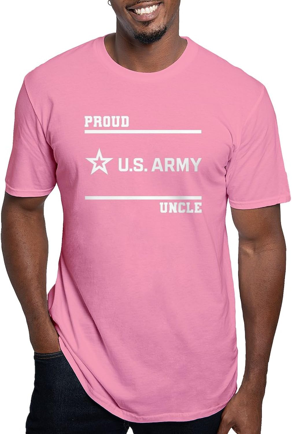 CafePress Proud Army Uncle White T Shirt Men's Fitted Graphic T-Shirt
