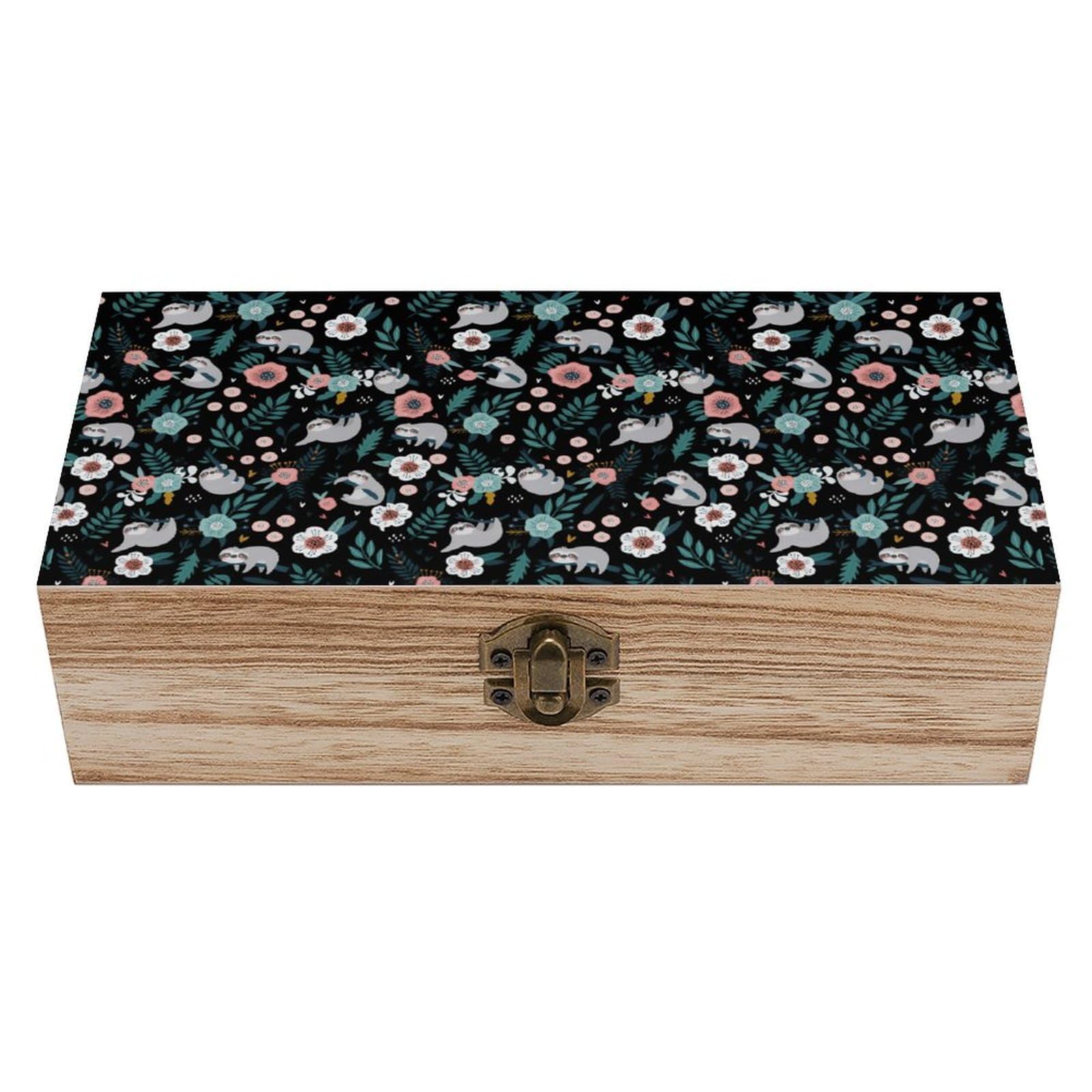 HLBSDM Cute Sloth Wooden Storage Vintage Keepsake Decorative Boxs