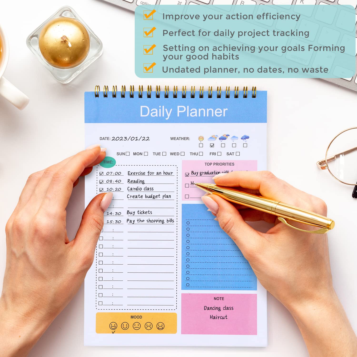 Snapklik.com : BEIJITA Daily To Do List Notebook, B5 Daily Planner ...