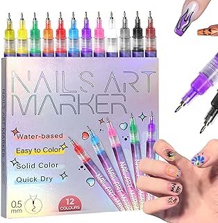 Juego de bolígrafos de arte de uñas de 12 col...