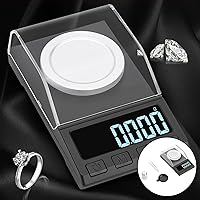 Vista 2 de misppro Báscula digital de joyería de 0.00 oz, báscula de bolsillo de alta precisión, báscula de gemas de joyería con pesas de calibración, pinzas