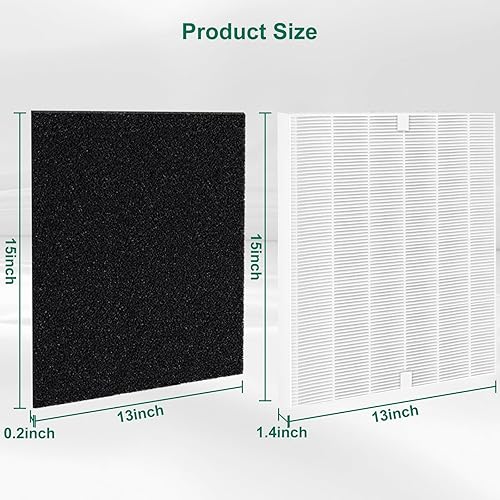 Miniatura 5 de AP-1512HH - Filtro de repuesto compatible con Coway AP-1512HH, AP-1512HH-FP, AP-1518R, AP-1519P, filtro NXBHG 4 True HEPA + 4 prefiltros de carbono,