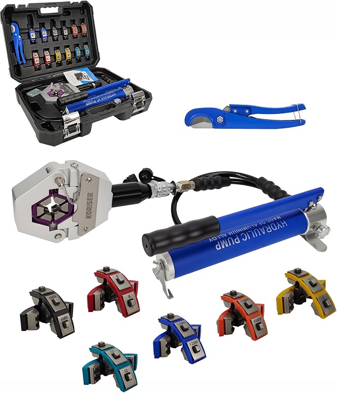 Hydraulic Hose Crimper Hydra-Krimp 71500 Manual A/C Hose Crimper Kit Air Conditioning Repaire Handheld Hydraulic Hose Crimping Tool (Split with Manual Pump)
