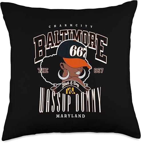 Miniatura 4 de Maryland Flag-Inspired Afro Design Throw Pillow