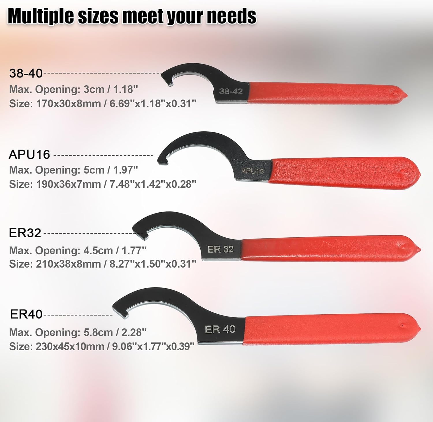 X AUTOHAUX 4pcs Coil Over Wrench Shock Spanner Universal Adjustable C Shape Wrenches Tool