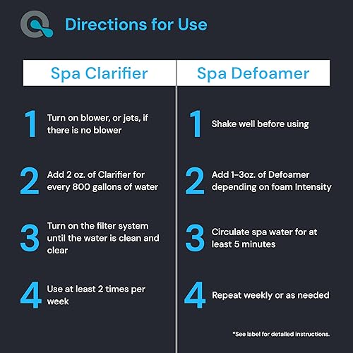 Miniatura 8 de AquaDoc Spa Clarifier & Spa Antiespumante Kit químico para bañera de hidromasaje – Incluye clarificador de agua de 16 onzas y antiespuma de 16 oz