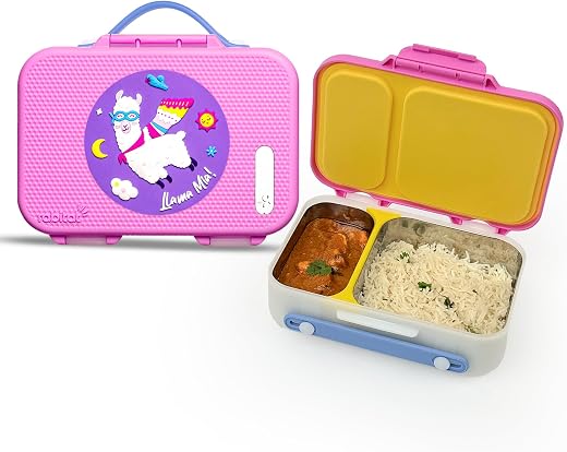 rabitat Munchbee Pro Stainless Steel Kids Lunch Box 850ml- Food-Grade Steel Bento Tiffin | 2-Year Brand Warranty | Spill-P...
