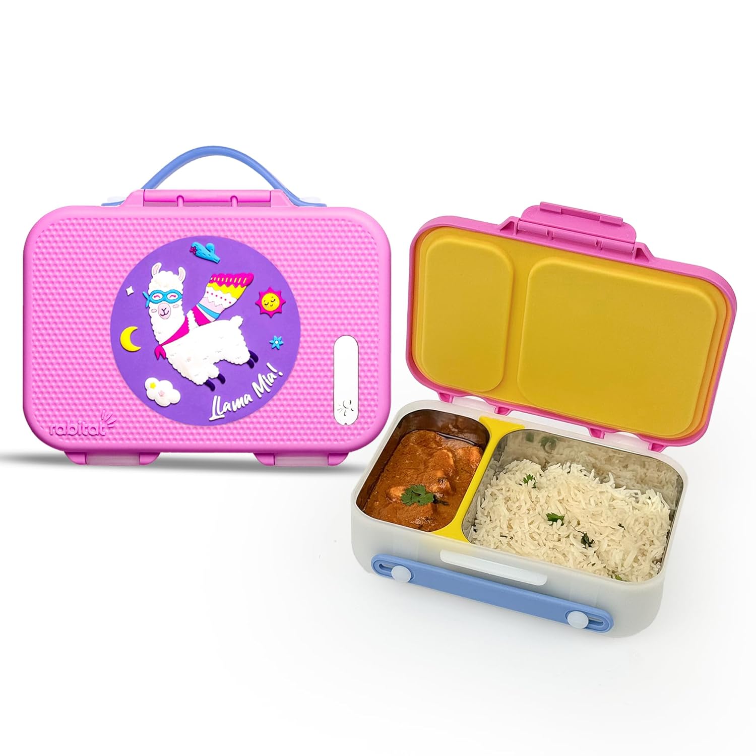rabitat Munchbee Pro Stainless Steel Kids Lunch Box 850ml- Food-Grade Steel Bento Tiffin | 2-Year Brand Warranty | Spill-Proof Flick-Lock | 3 Compartments, BPA-Free, School-Safe | Chatter Box rabitat Munchbee Pro Stainless Steel Kids Lunch Box 850ml- Food-Grade Steel Bento Tiffin | 2-Year Brand Warranty | Spill-Proof Flick-Lock | 3 Compartments, BPA-Free, School-Safe | Chatter Box