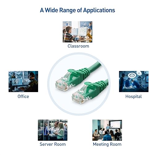 Miniatura 39 de Cable Matters Paquete de 5 cables Ethernet Cat 6 sin enganches de 10 Gbps, cable Cat 6, cable Cat6, cable Ethernet, negro