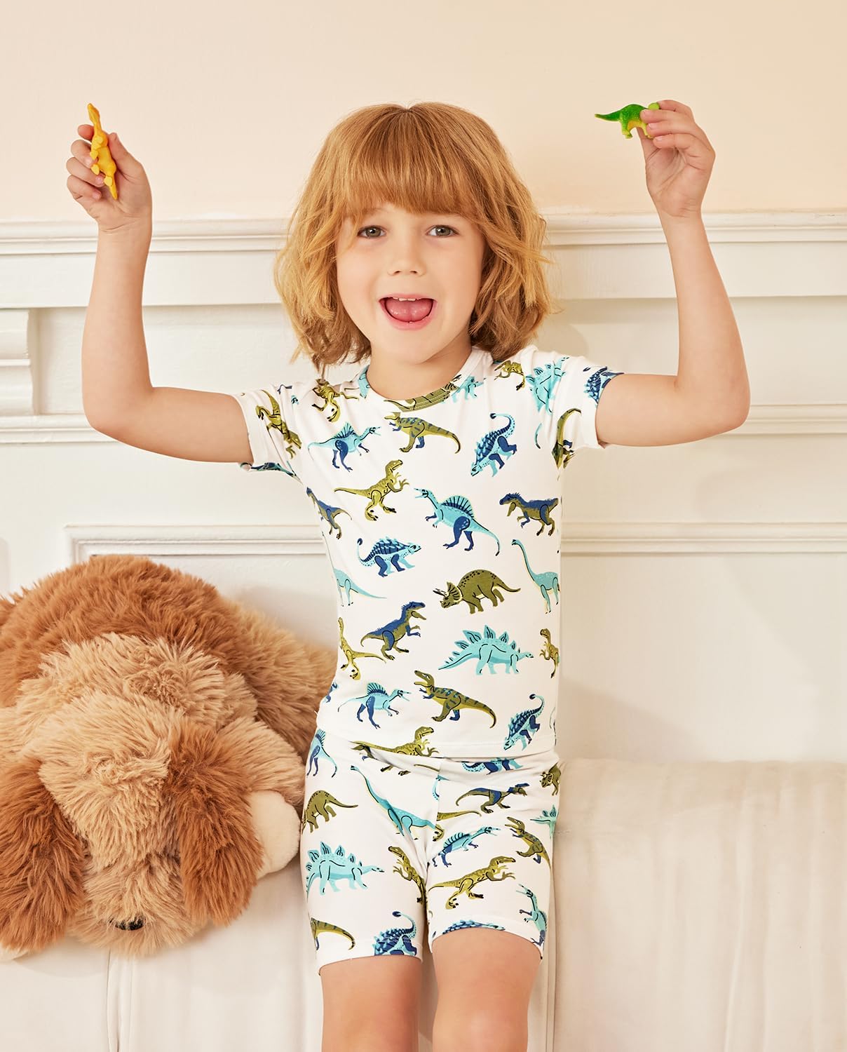 Bamboo Viscose Toddler Car Pajamas Boys Girls Kids Cool Short Summer 12M-8Y Snug fit Pjs Set 2pcs - Image 3