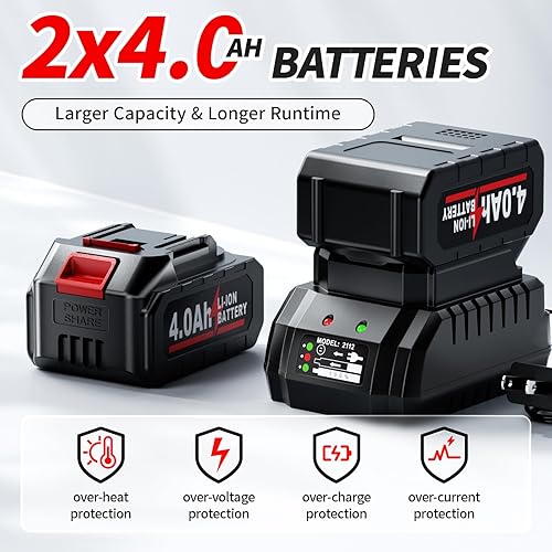 Miniatura 4 de Amoladora angular inalámbrica de 4-12 pulgadas, herramienta de amoladora angular sin escobillas de 12000 RPM, ajuste de 3 velocidades, amoladoras