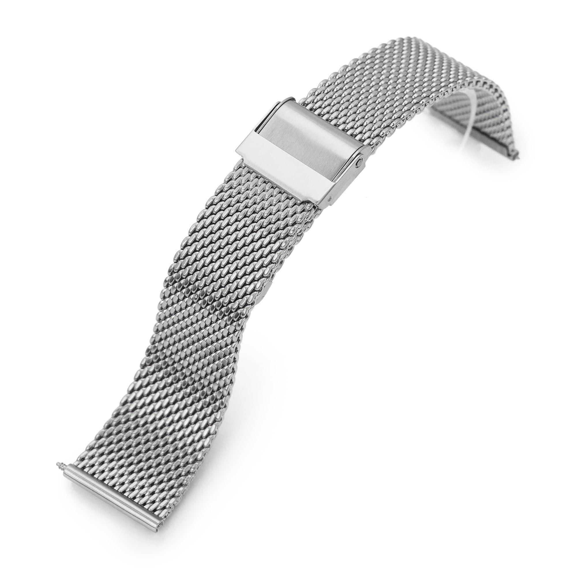 MiLTAT Bracelet de montre en maille milanaise à dégagement rapide brossé 19 mm