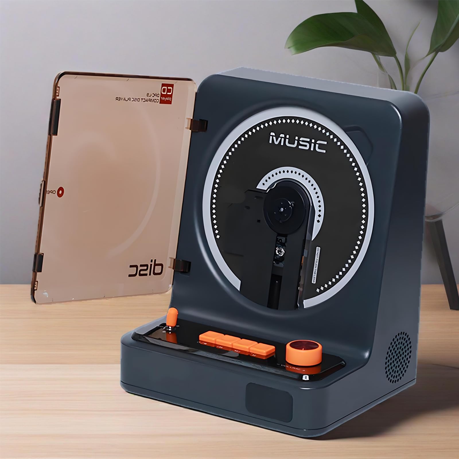 Lettore CD portatile con telecomando, supporta CD/USB/FM/Bluetooth/AUX, con luce ambientale colorata, ideale per regali e uso decorativo