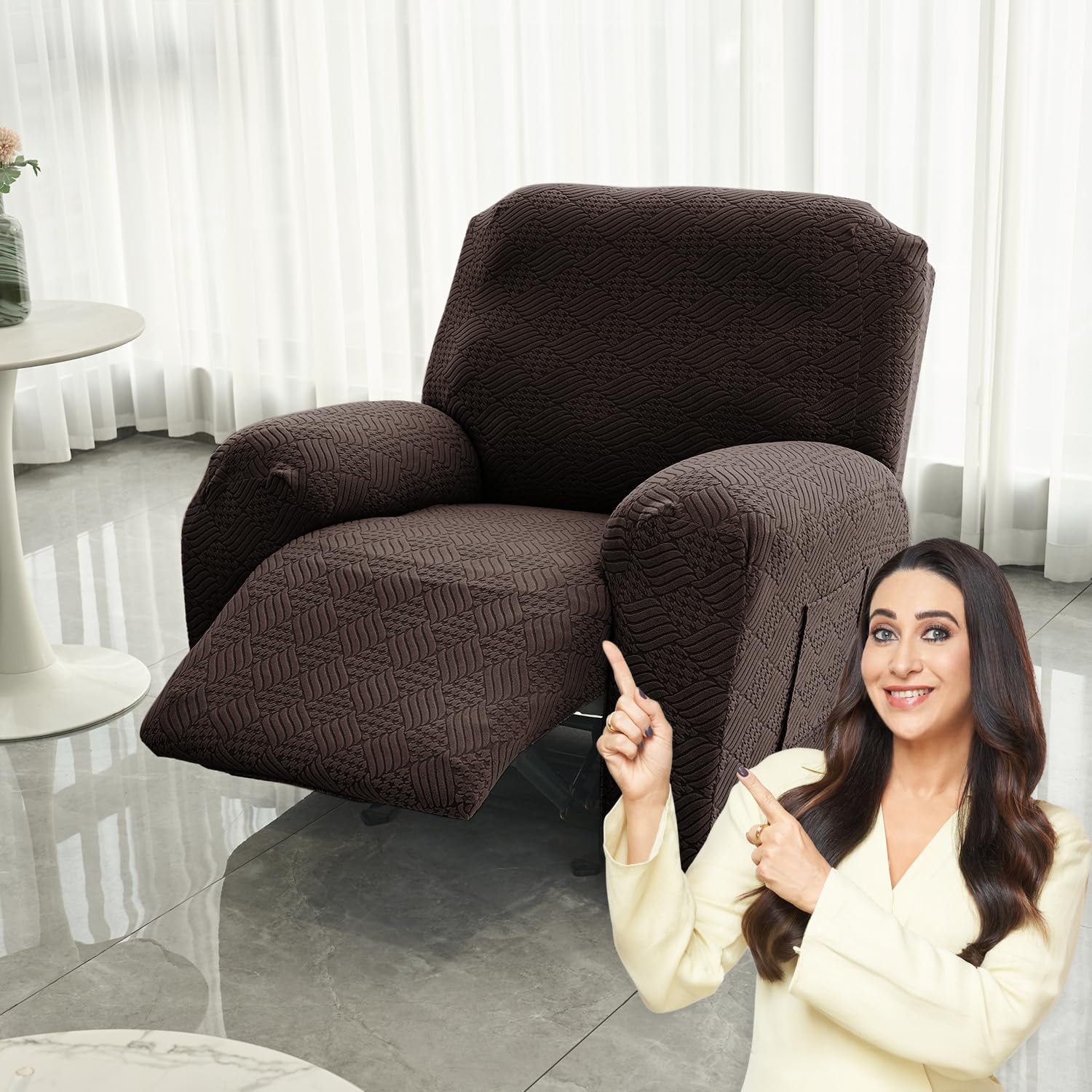 HOKIPO Recliner Sofa Cover - Navy Blue -21