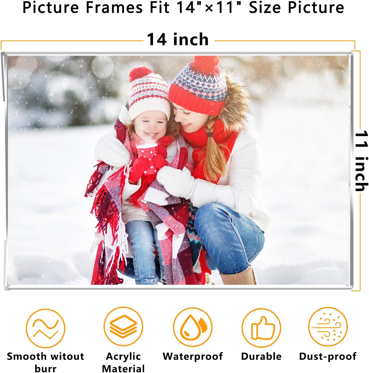 DZZ 11x14 Frame Horizontal Clear Acrylic 11 x 14 picture frame,High Transparent Photo Frame,frames 11x14 for Photo Poster Canvas Certificate Document Gallery (6 Pack)