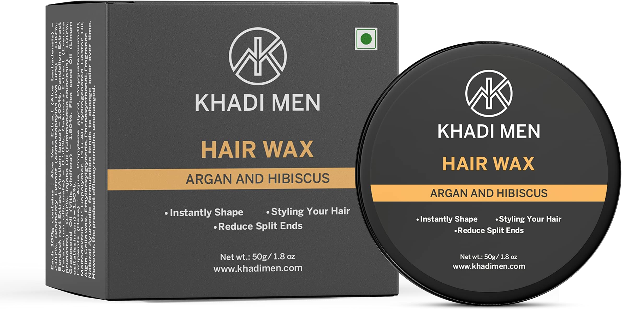 Hair Wax For Men Strong Hold With Argan and Hibiscus - 50GM
