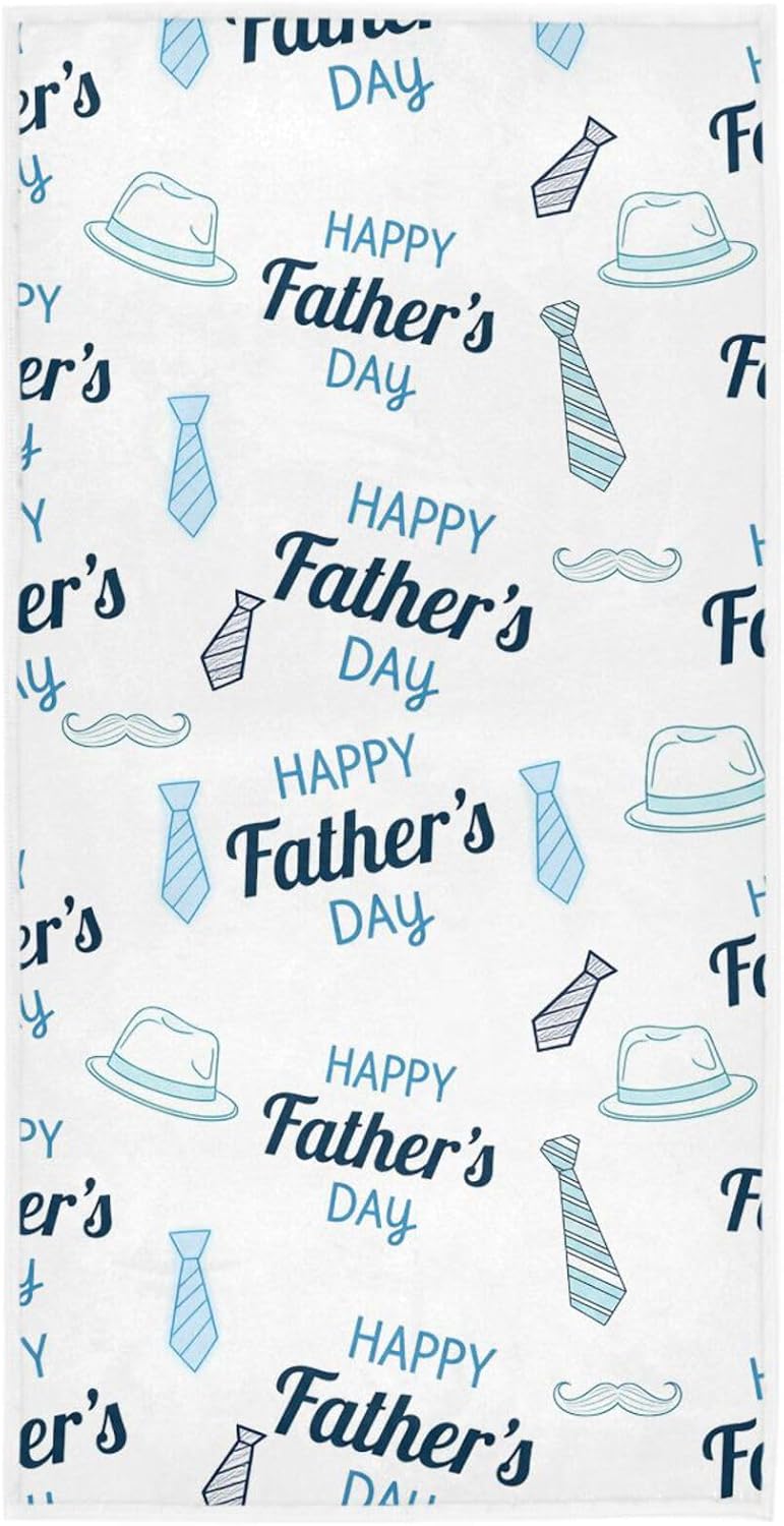 Pfrewn Happy Fathers Day Letter Hand Towels Bathroom Towel Happy Father's Day Ultra Soft Highly Absorbent Love Dad Bathroom Decor, 16x30 in