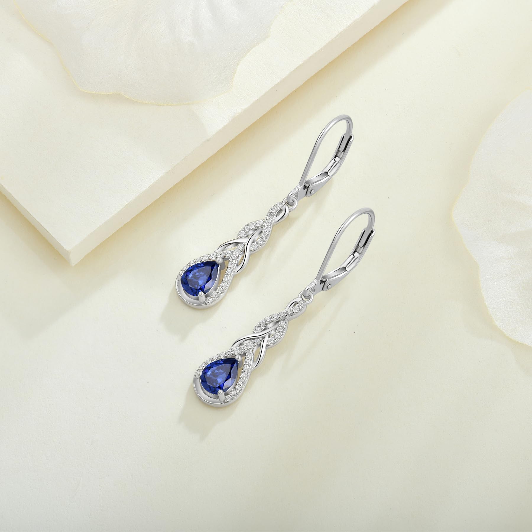 Starchenie Orecchini Donna Sterlina Argento 925 Pera Zirconia Pendenti Infinito Orecchini Compleanno Gioielli
