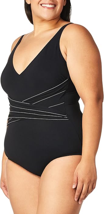 Profile by Gottex Womens Tailor Made Surplice One Piece