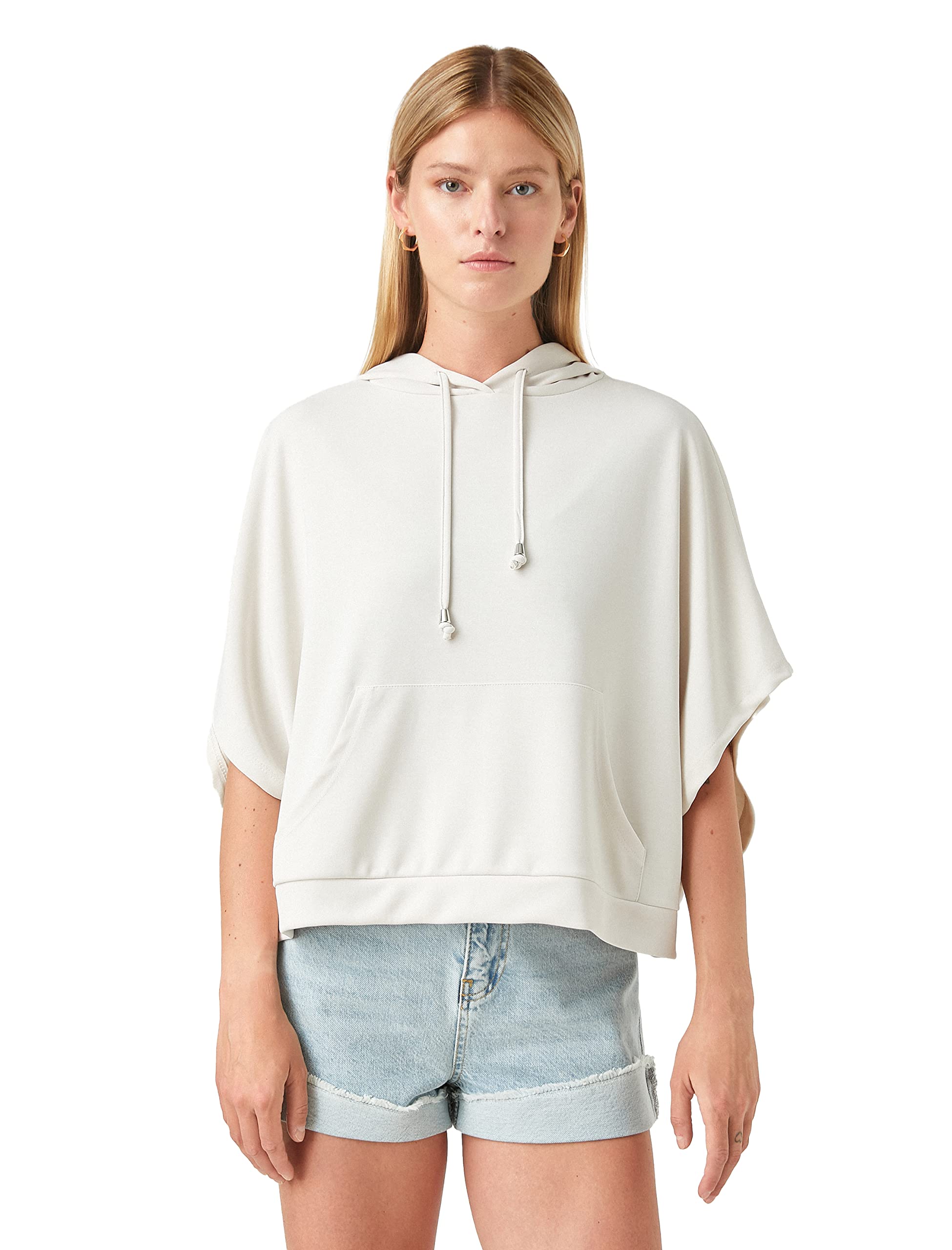 Oversize Sweatshirt Kapüşonlu Cepli