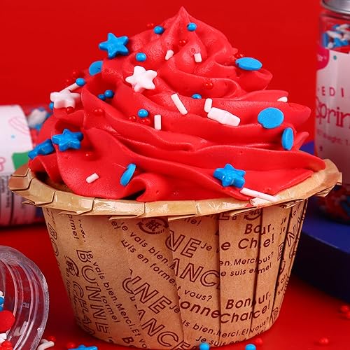 Miniatura 3 de Juego de gránulos patrióticos de grado alimenticio de 1.76 ozbotella, 4 de julio, Sujoygar, gránulos del día de la independencia para decoración de