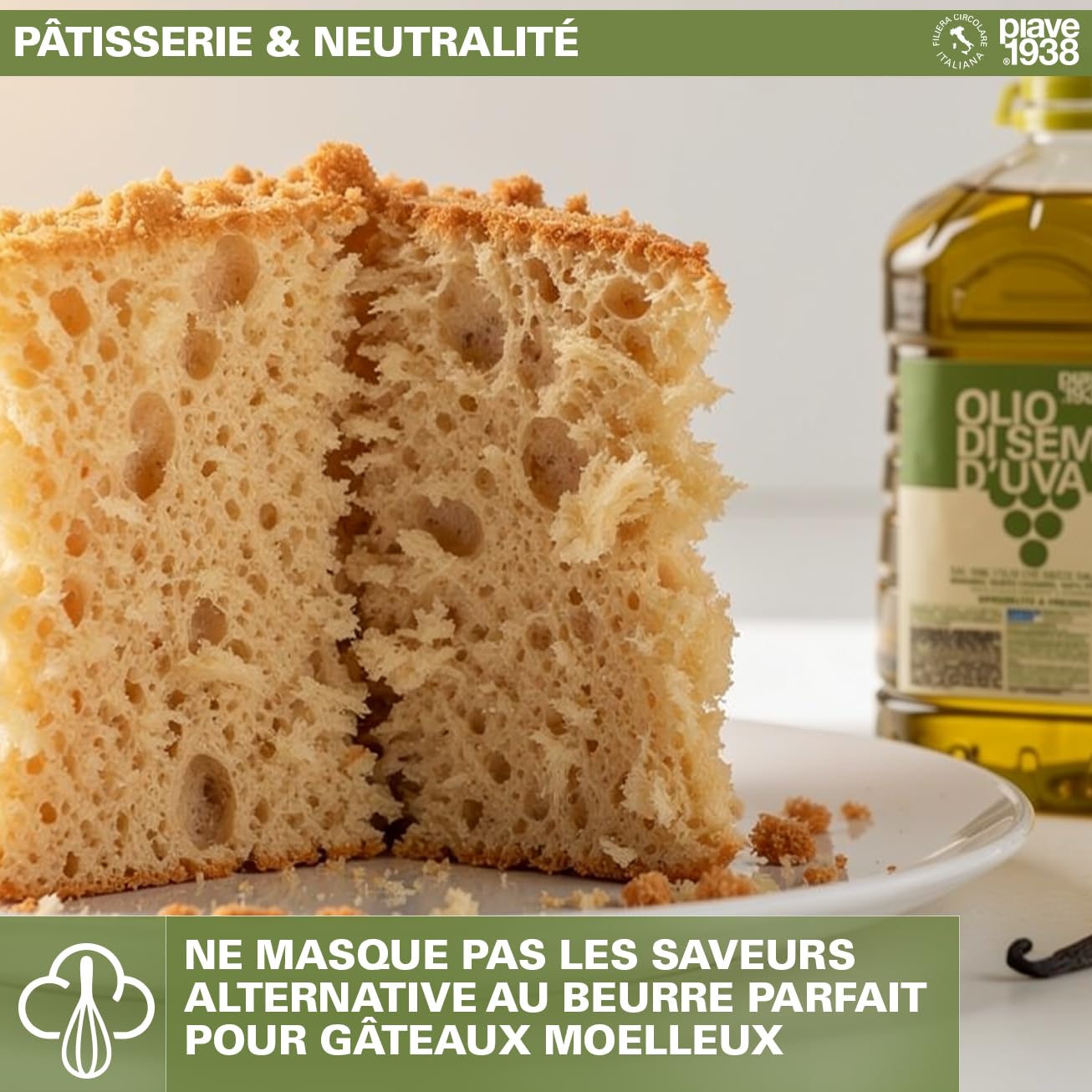 PIAVE 1938 Huile de Pépins de Raisin 5L, 100% Italienne, Huile de Friture Haute Température & Base Massage Neutre, Naturelle Riche en Vitamine E, Sans Hexane, Bidon Professionnel Horeca