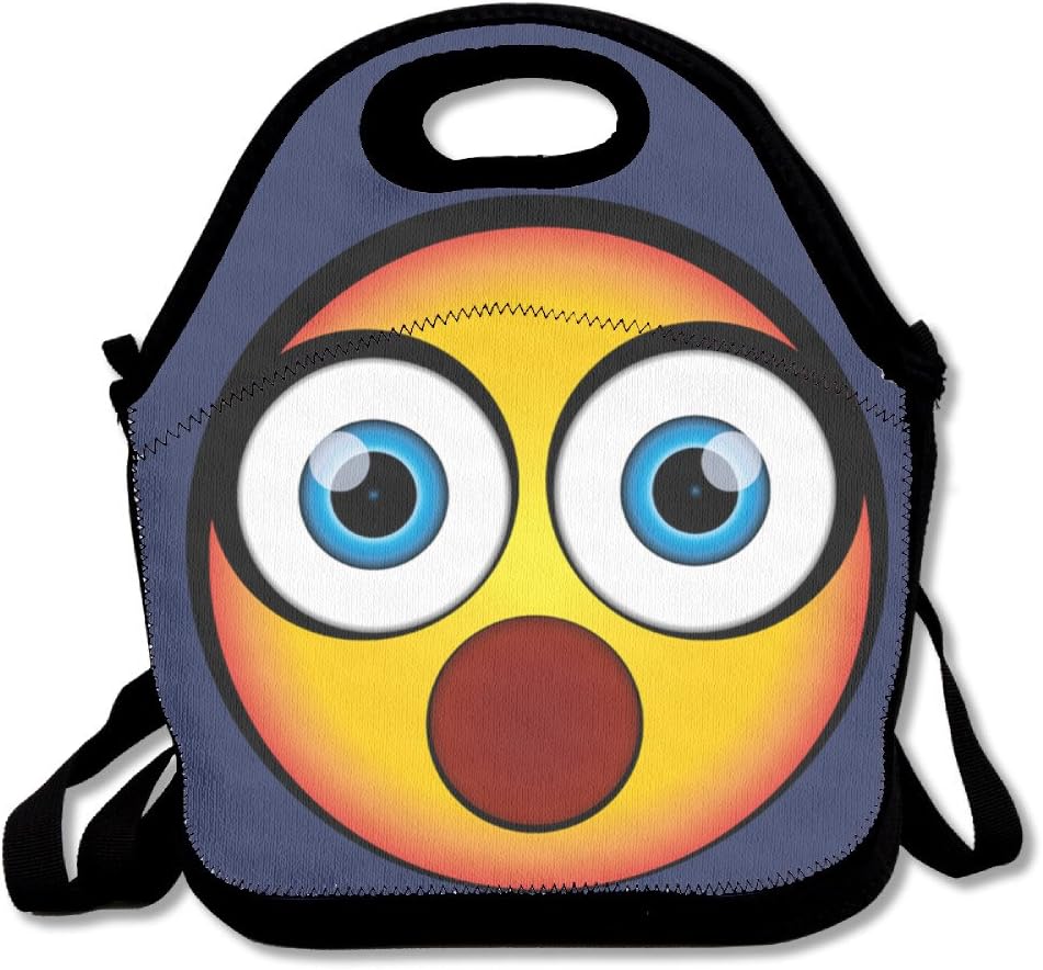 Xiisxin Astonished Emoji Lunch Tote Bag - Large & Thick Insulated Tote - Suit For Men Women Kids