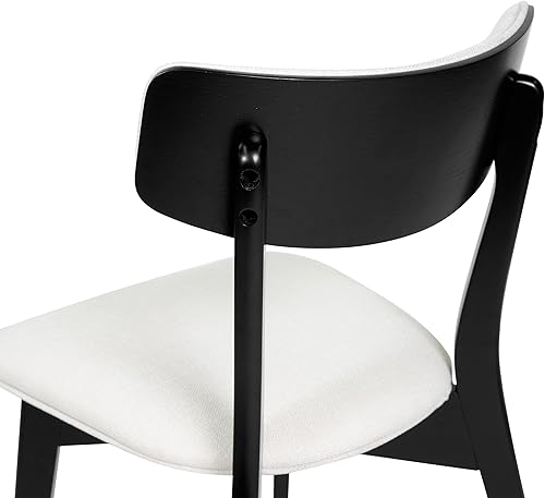 Miniatura 6 de Chazz - Sillas de comedor tapizadas, color beige claronegro mate (juego de 2)