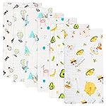 FOOK FISH Muslin Burp Cloths Cotton Burping Cloth 20\'\' X 10\'\' Pack of 6 for Baby Spit Up Cloths for Newborn,Absorbent,Soft,Large,6 Layers,Baby Burp Rags,Unisex,for Boys and Girls(Colorful)