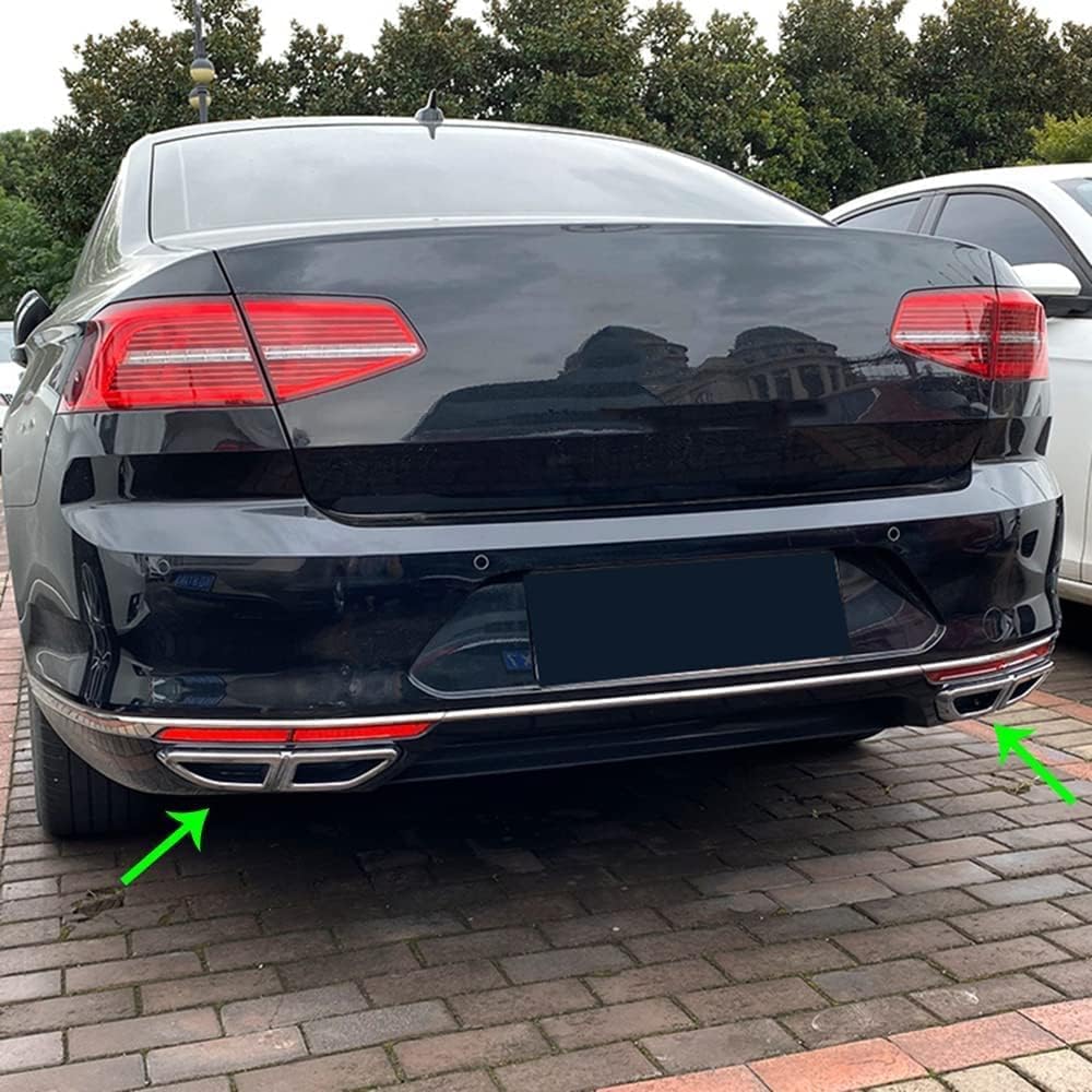 2 sztuki osłon tylnej rury wydechowej dla Volkswagen Magotan/Passat B8 (2016-2019), osłona wylotu końcówki odporna w paski ABS, srebrny